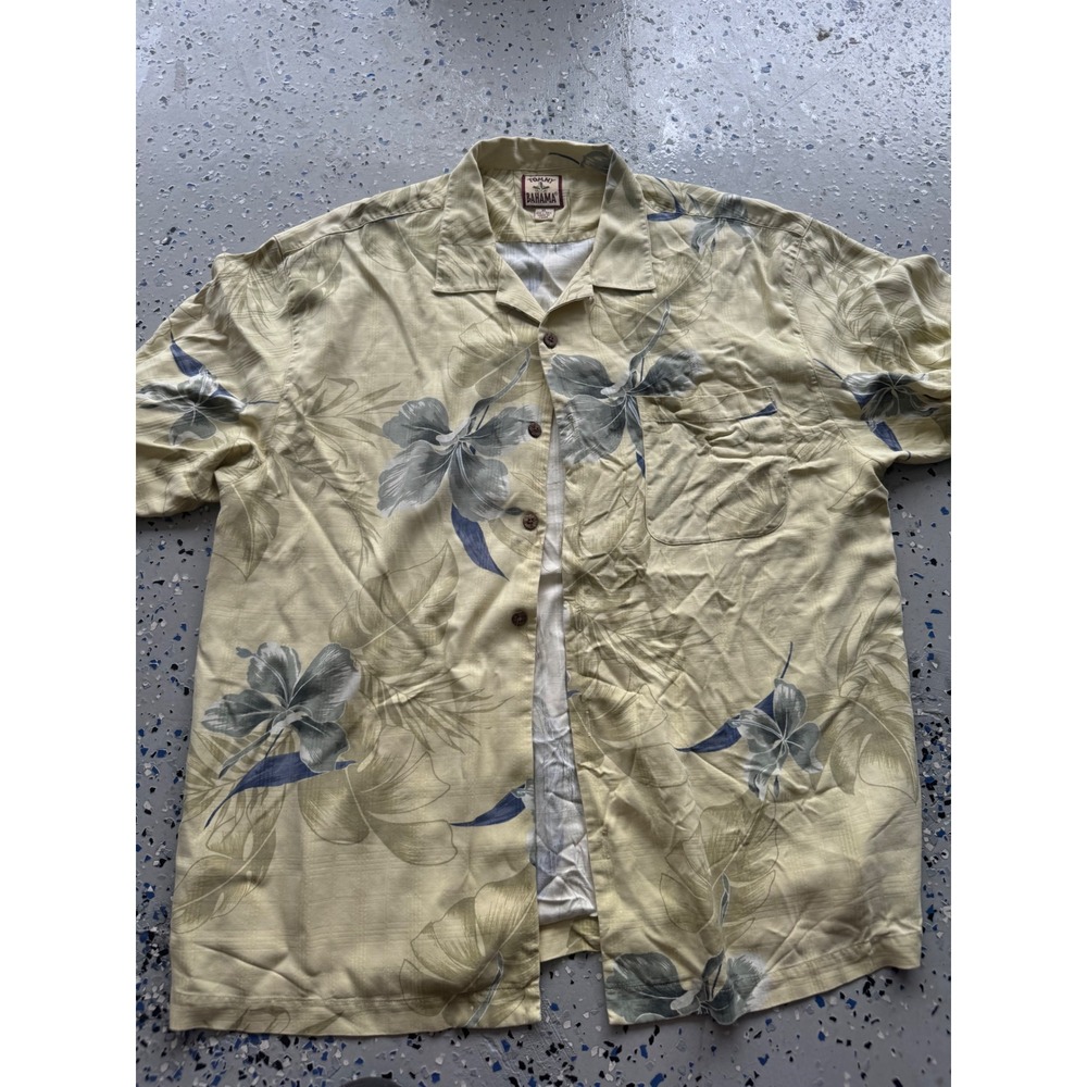 Tommy Bahama‎ Silk Camp Shirt Floral Tropical Button Up Short Sleeve XL Read